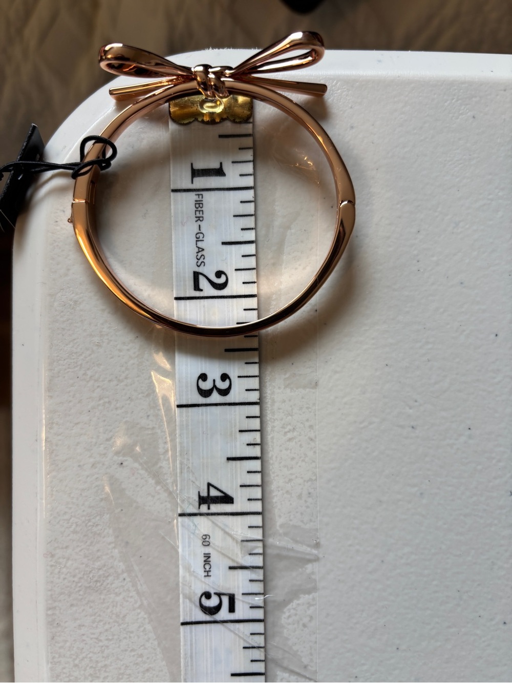 Kate Spade Rose Gold Bow Bangle Skinny Mini Bracelet Timeless Quiet Luxury - Picture 5 of 7